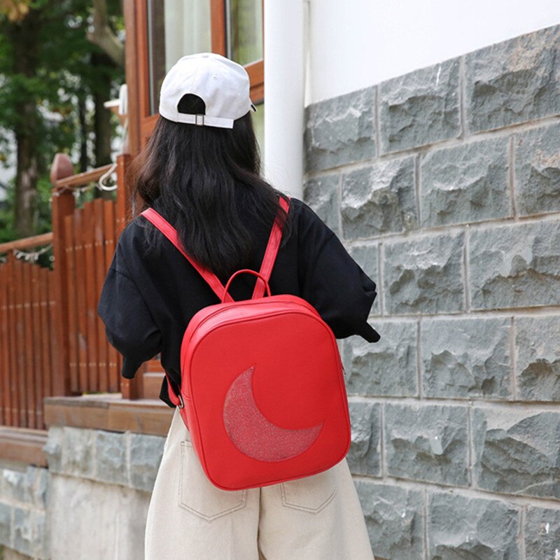 Ita – sac à dos en forme de lune avec fenêtre transparente pour enfant, cartable pour fille