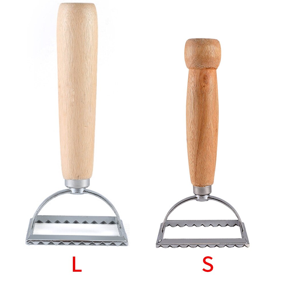 Gadgets Tool Square Mold Kitchen Portable Pasta Cutter Ravioli Stamp Dumplings Maker Bakeware Pastry Wooden Handle Fluted Edge