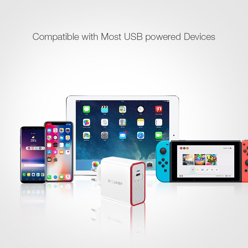 BlitzWolf 45W USB PD schnell aufladen Typ C Telefon Schnelle Ladung Zauberstab Ladegerät EU Stecker Für iPhone 12 Mini Profi Max 11 Profi Max/iPad Profi