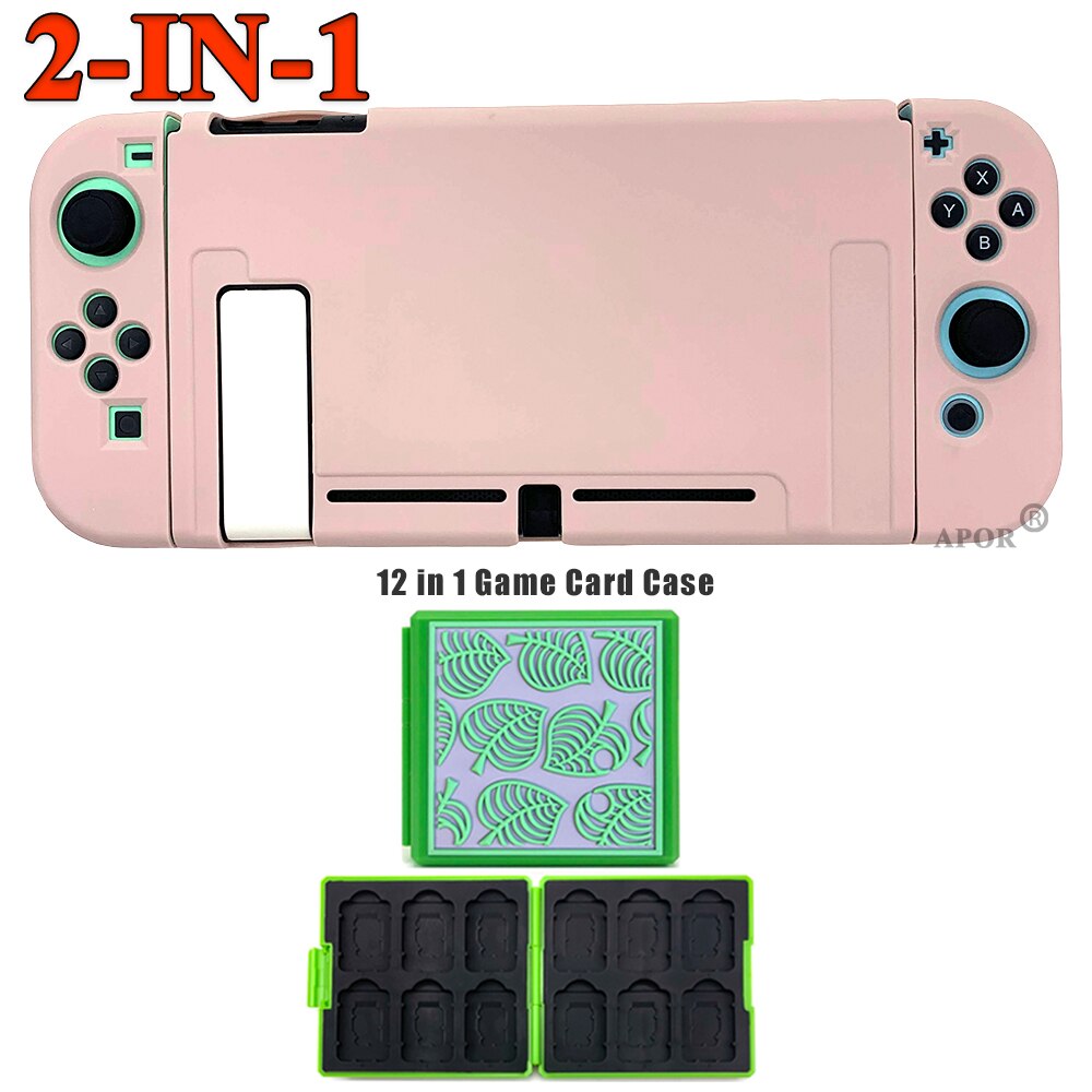 2 in 1 per accessori nintendo Switch custodie carine Cover completa Shell Joy-Con Controller Shell custodia rigida in TPU custodia per carte da gioco: Pink 2in1