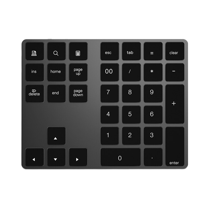 Bluetooth 3.0 Wireless Numeric Keypad 34 Keys Digital Keyboard for Accounting Teller Windows IOS Mac OS Android PC Tablet Laptop: Black