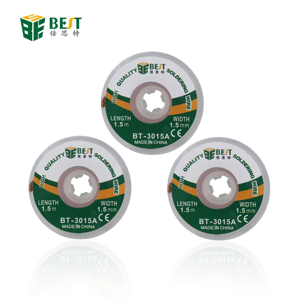 BST-3015A desoldering trança removedor de solda otário fluxo pavio fio ferramenta de reparo de fio com único fluxo não-limpo fuli