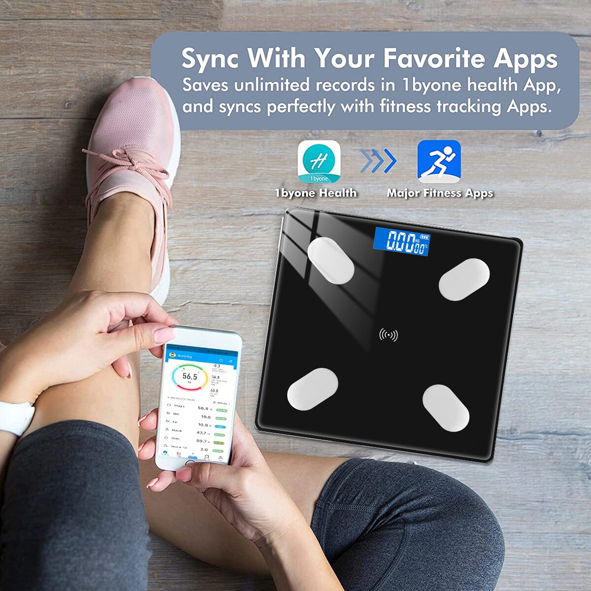 Body Fat Scale Bathroom Scales Bluetooth Smart Electronic Scale Toughened Glass LCD Display For Fitness BMI Composition Analyzer