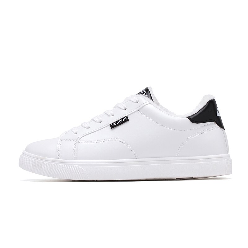 Heren casual schoenen winter herenschoenen zwarte schoenen voor heren houd warm canvas schoenen heren leren casual schoenen 43: Zwart / 8