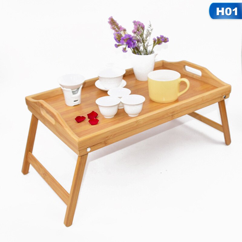 1pc Portable Foldable Computer Stand Wooden Laptop Desk Notebook Desk Table Bed Sofa Breakfast Tray Picnic Table Studying Table: Default Title