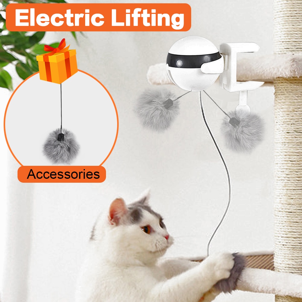 Elektrisk automatisk løftekat legetøj interaktivt puslespil smart kattekugl teaser legetøj løfekugler elektrisk kat kæledyrsforsyning