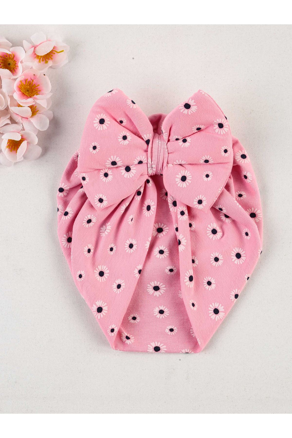 Gorro de baño de bebé niña lazo rosa