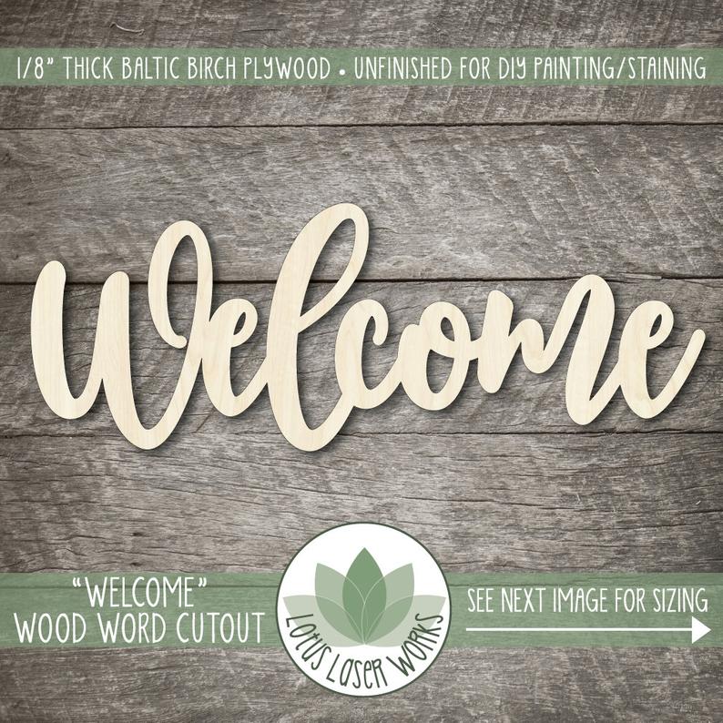 Hout Welkom Woord Uitsparing, Welkom Bruiloft Teken, Houten Muur Gallery Woorden, Welkom Teken, houten Bruiloft Borden, Welkom Houten Teken