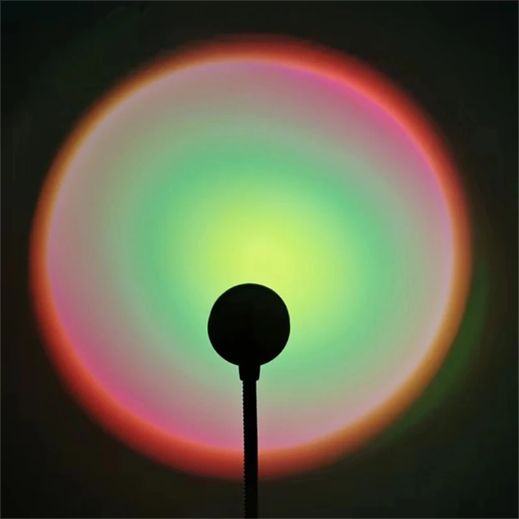 1x USB lámpara de puesta de sol LED Arco Iris neón proyector de luz nocturna fotografía iluminación de ambiente de pared para dormitorio decoración de la habitación del hogar: Azul oscuro