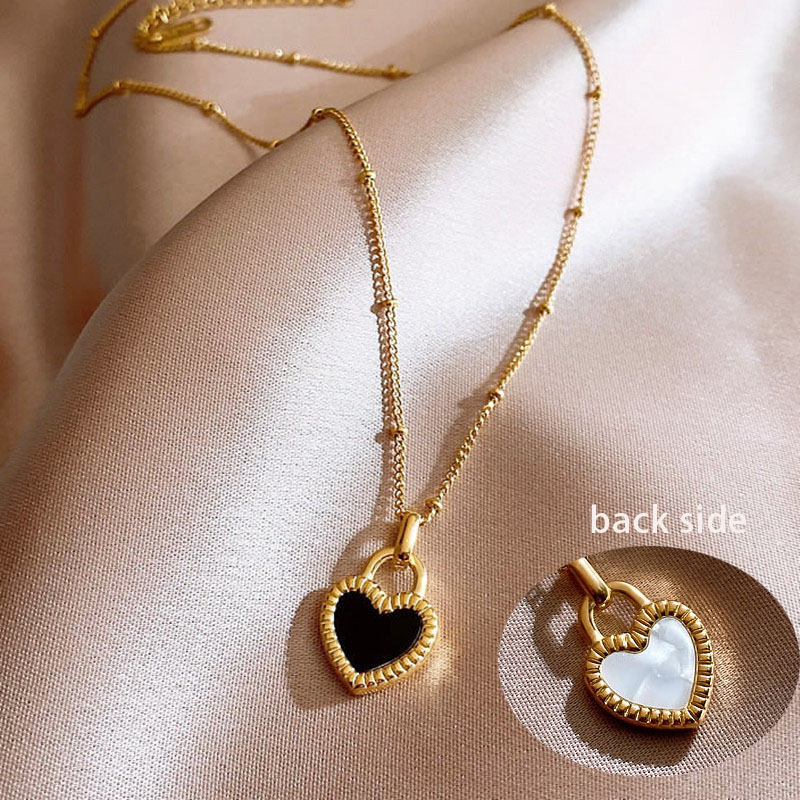 Gouden Kleur Hart Hanger Ketting Voor Vrouwen Trend Meisjes Sleutelbeen Ketting Sieraden Feestelijke: Staal Kleur