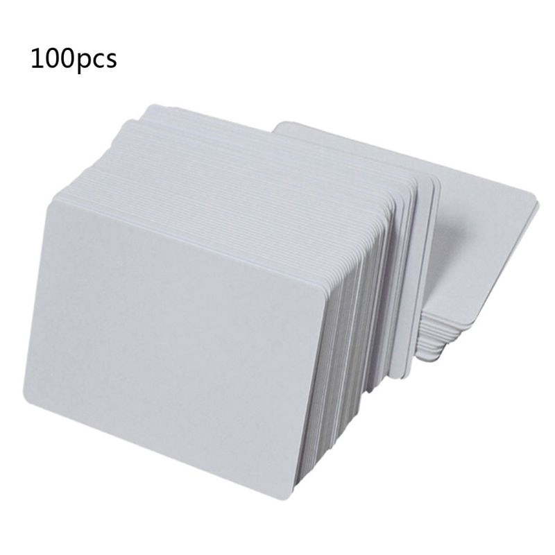 100 Uds blanco Premium tarjetas de identificación de inyección de tinta en blanco PVC plástico blanco doble cara estampada DIY tarjetas de tarjeta de identificación