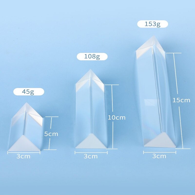 Triangular Prism Optical Glass Rainbow Photo Photography Props Seven-Color Light Triangle Kaleidoscope Polygonal Prism