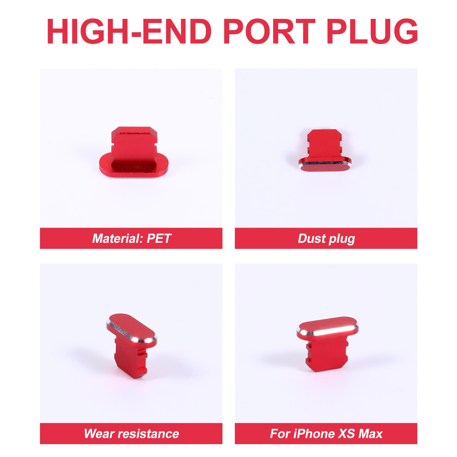 1 set of 5 charging port dust plug stoppers compatible with iphone xs max