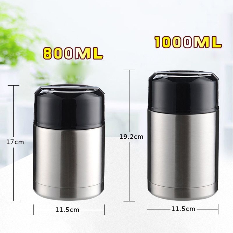 Large Box 800ML And 1000ML Insulating Cup Stainless Steel Vacuum Jars Thermos Lunch Box For Food With Thermo Pot Containers