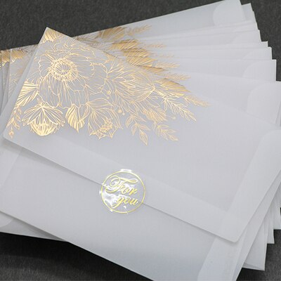 24 unids/lote sobres transparentes color bronce Tornasol sobres de papel para invitaciones de boda sobres para tarjetas: 24pcs gold