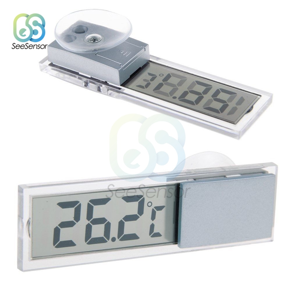 Bil lcd digital termometer auto vindue udendørs energibesparende måler smart digital display temperatur instrumenter tilbehør