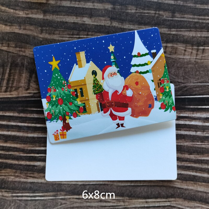 50pc/lot Christmas Snowman Deer Merry Christmas Small Message Card Writable Card 6x8cm decoration card: 11