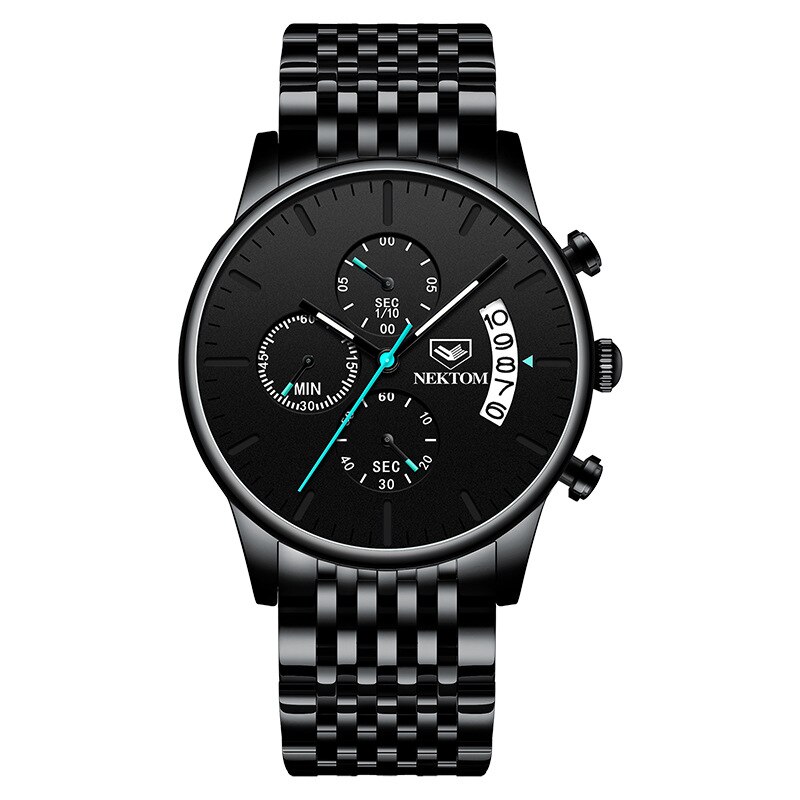 Nektom Explosies Mannen Horloge Mode Stalen Band Quartz Horloge Waterdicht Lichtgevende Trend Horloge