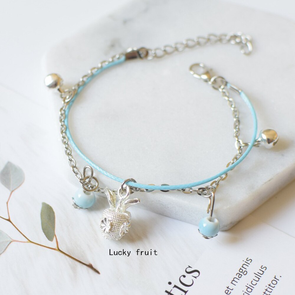 Flerlags koreansk klokke nylon reb porcelæn perle armbånd søde smykker tilbehør til studerende og teenagere til kvinder: 7