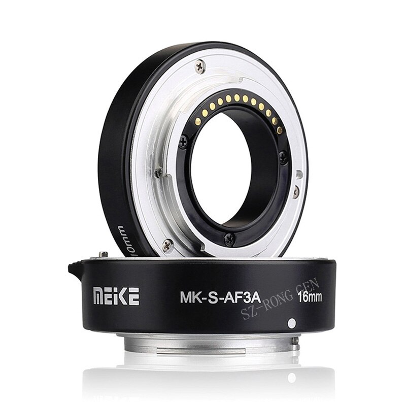 Meike MK-S-AF3A metallo messa a fuoco automatica Macro tubo di estensione 10mm 16mm per Sony Mirrorless a6300 a6000 a7 a7SII NEX e-mount Camera