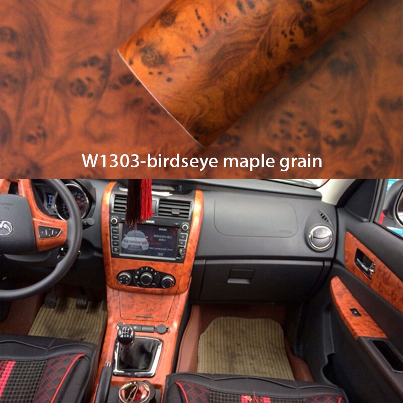 Auto Universal Car Accessories Interior PVC Premium Wood Grain Vinyl Wrap Sticker For Mitsubishi Lancer Hyundai Solaris IX30