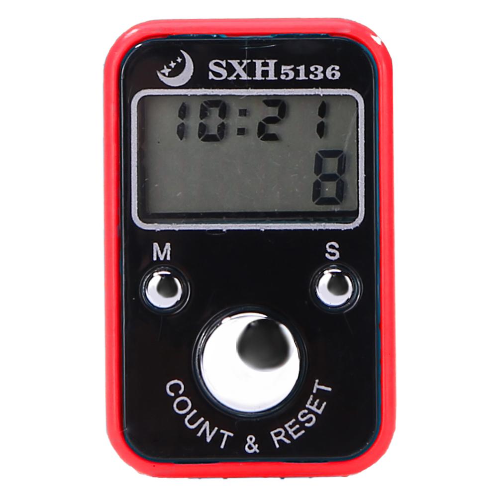 Electronic Digital Finger Ring Tally Counter Hand Held Knitting Row Counter Clicker Mini Point Marker Counter LCD: Model A  Red