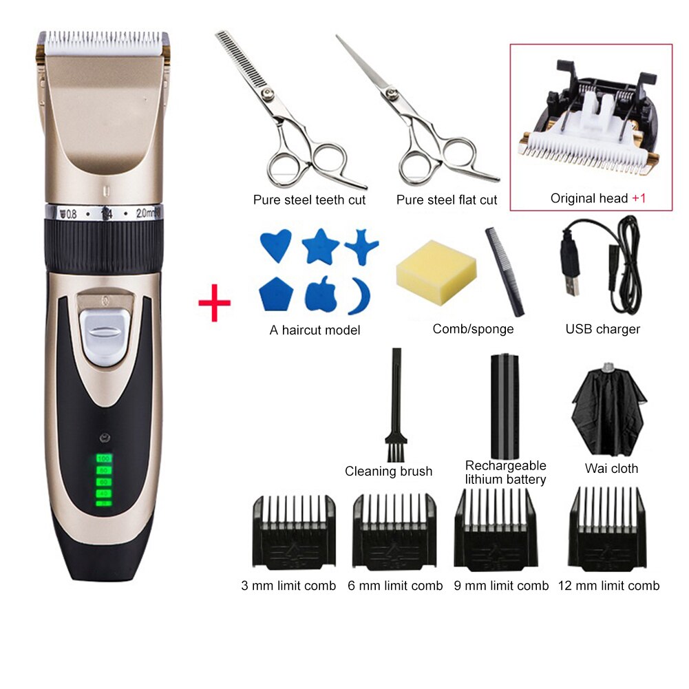 Elektrische Tondeuse Sets Oplaadbare Volwassenen Haar Trimmen Hoek Scheren Haar Kits Mute Voor Thuis Baby Kinderen: D