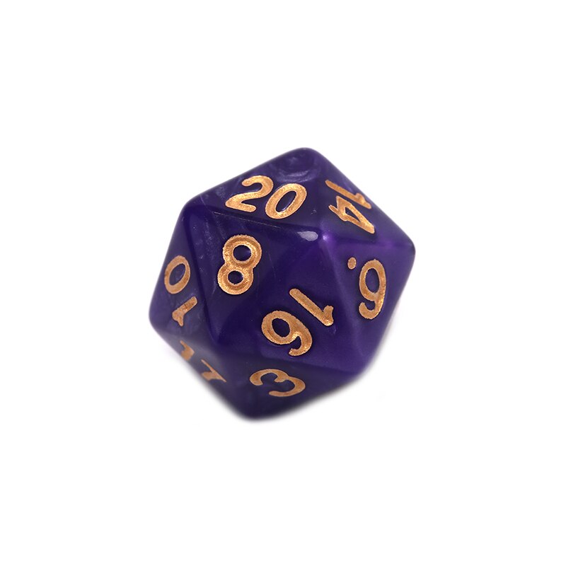 1PC Duurzaam Pearlized D20 Dobbelstenen Acryl 20 Zijdige Dobbelstenen voor Board Game: GP