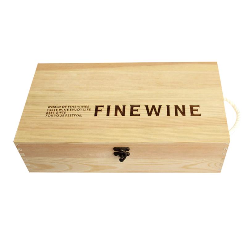 Wine Box Red Pine Wood Wine Carrier Packing Box Ho... – Vicedeal