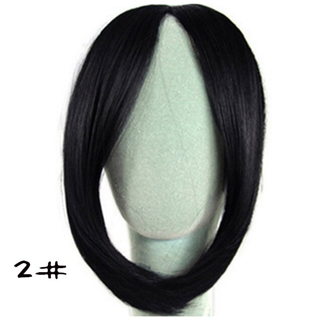 MANWEI longue frange Clip sur les cheveux avant Bang deux côtés frange Extension de cheveux naturel résistant à la chaleur synthétique frange morceau de cheveux: T1B/613
