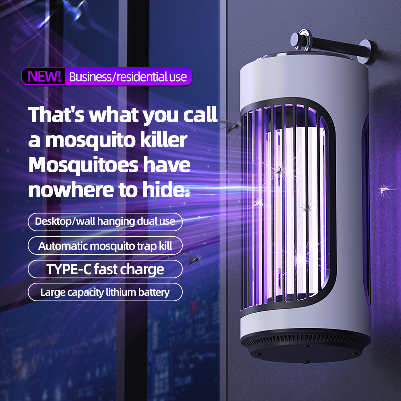 Xiaomi électrique tueur de moustique lumière violette piégeage muet sûr lampe anti-moustique prise Rechargeable maison extérieure bureau mur montage