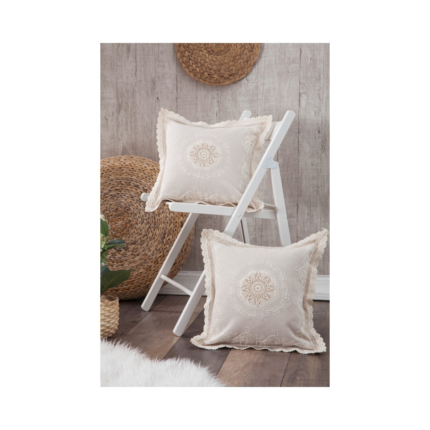 Wellstil fodera per cuscino autentica ricamata in pizzo e pizzo a 2 pezzi 40X40 cm spedizione gratuita