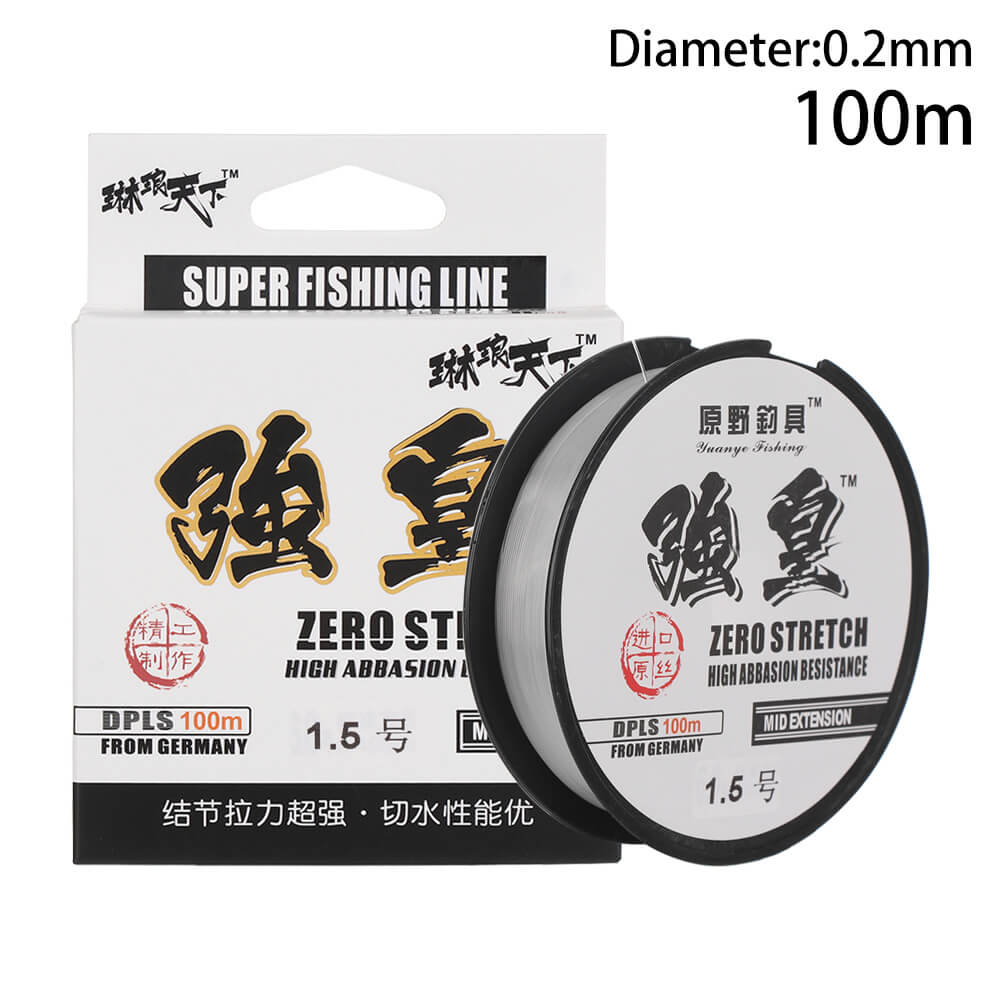 100m nylon vislijn monofilament japans materiaal voor zoutwater karpervissen fluorocarbon vislijn vliegvislijn: 1.5