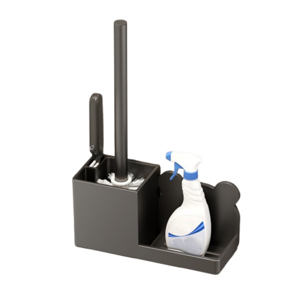 Nail-free Toilet Brush Holder Rack Durable No Punching Floor Toilet Cleaning Tool Nylon Bristles Long Handle: green