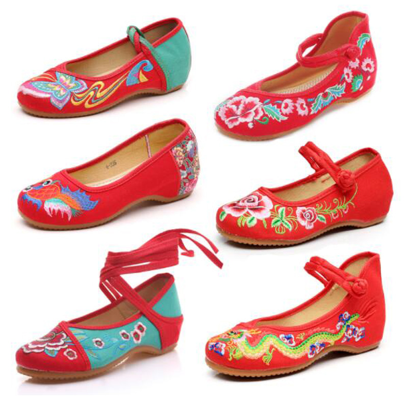 Zapatos chinos mujeres bordado tela pisos flor bordado viejo Peking lona Casual baile Ballets zapatos de la suerte de liquidación