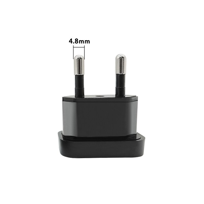 4.0/4.8mm USA CN Socket to EU Plug Adaptar with Security Door AC Power Adapter Travel Wall Charger Electrical Plug White black: 4.8 PLUG black