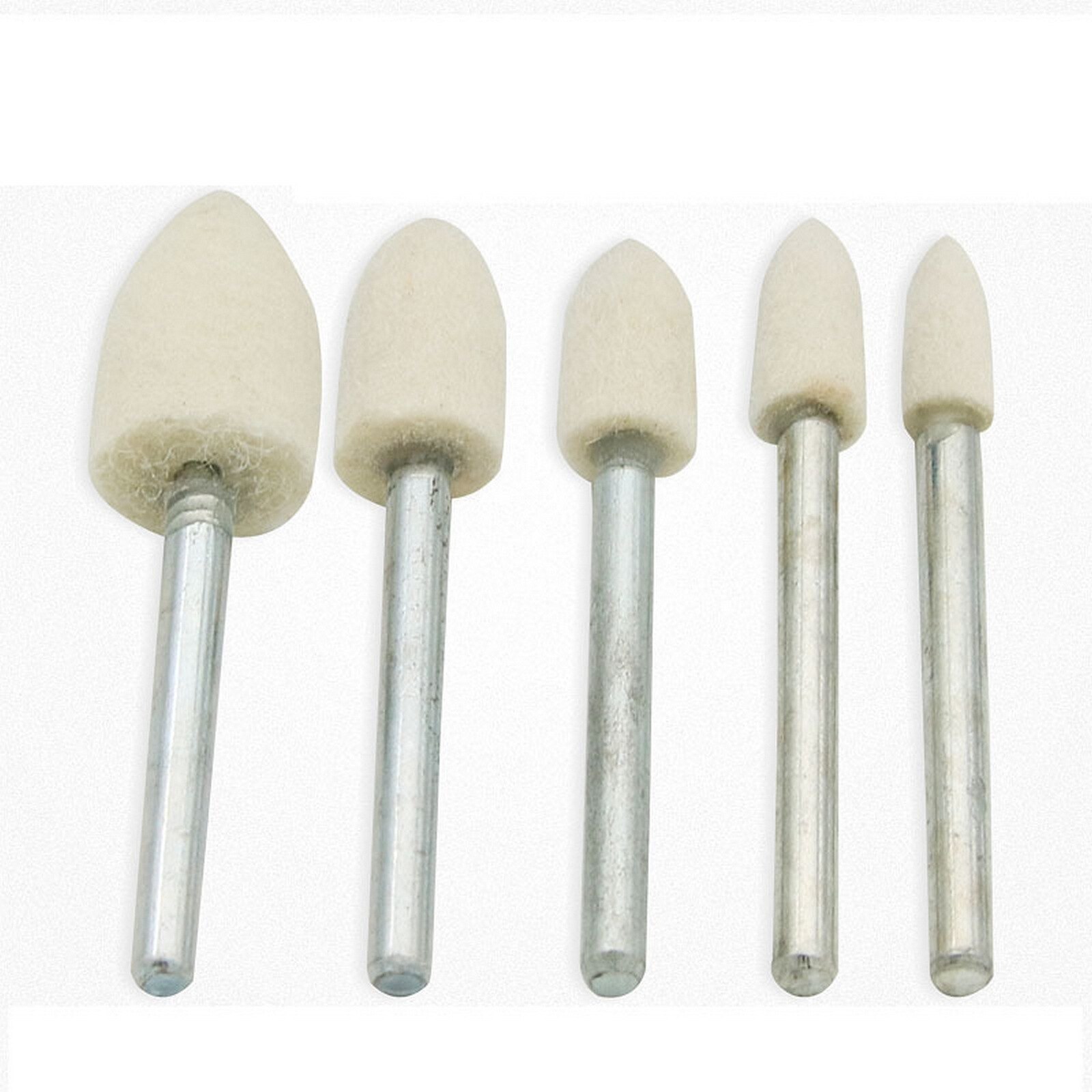 100Pcs Wool Felt Mounted Polishing Buffing Wheel OD 3-20mm Grinding Head for Dremel Drill Rotary Tool 3mm Shank