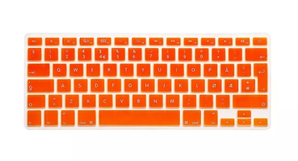 Norwegian Silicone Euro EU Keyboard Silicone Keyboard Cover For Apple macbook Air Pro Retina 13 15 17 For Mac Book Laptop Skin: Orange