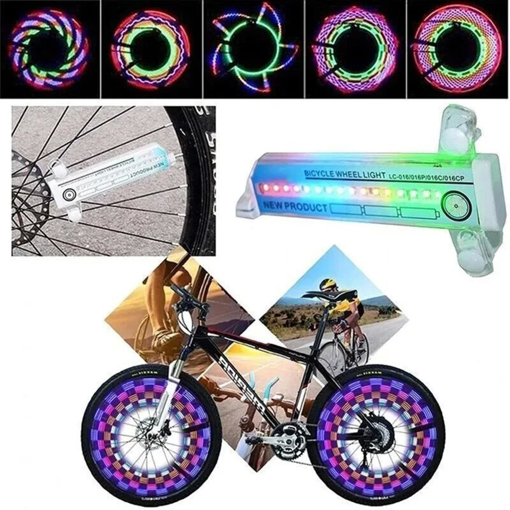 Lumière de roue de vélo, lumière de rayon de vélo, lumière de sécurité pour pneus, 30 modèles différents, changement sans batterie, accessoires de vélo étanches