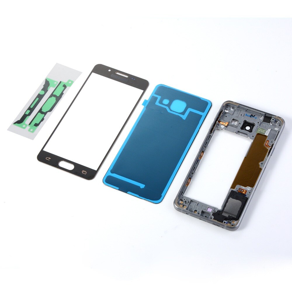 Voor Samsung A3 A310 A310F LCD Front Touch Screen Sensor + Behuizing Metaal Midden Frame + Back Glas Batterij cover + Gereedschap