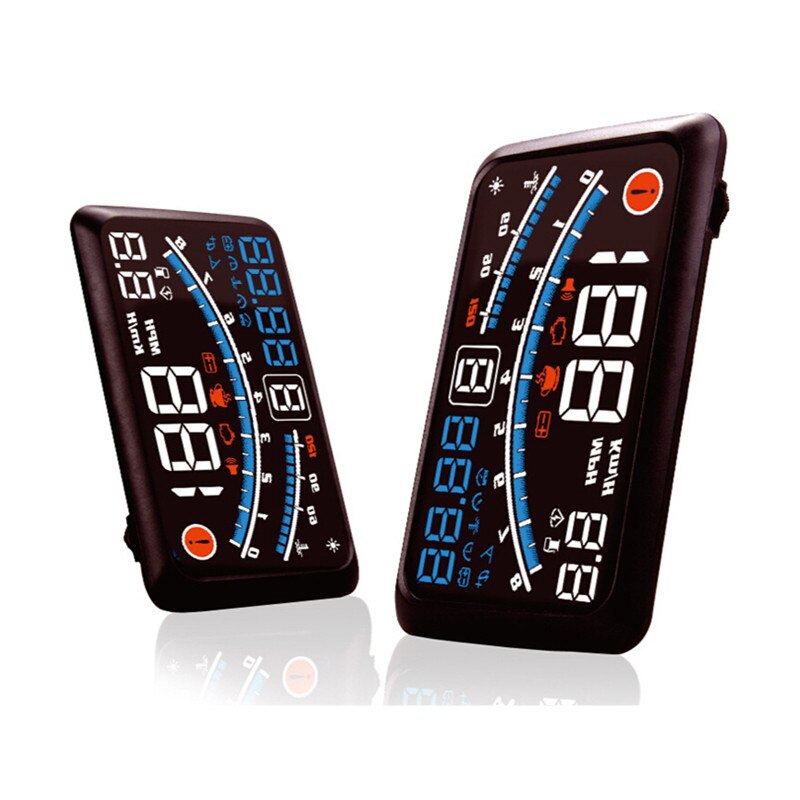 4E 5,5 "coche HUD pantalla frontal para coche OBD2 II EUOBD sistema de advertencia de exceso de velocidad proyector parabrisas de voltaje electrónico de alarma