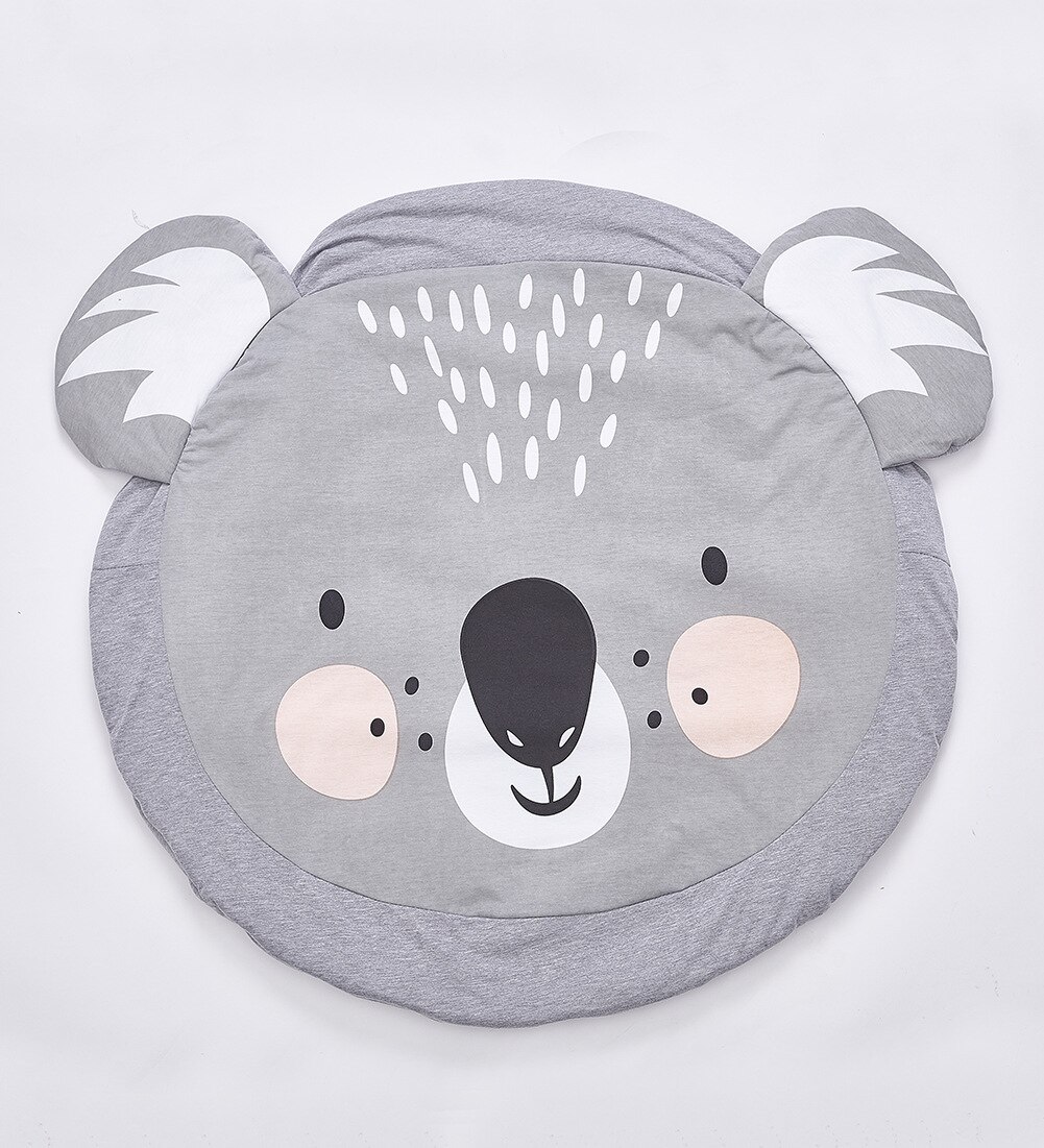 Animal nórdico, esteras de juego acolchadas para bebé, estera de algodón suave para gatear, alfombras de juego para niñas, alfombra redonda para el suelo para la decoración Interior de la habitación de los niños