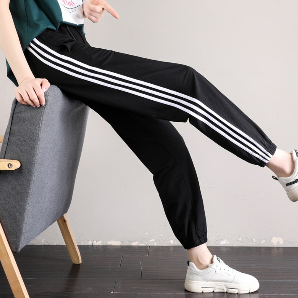 X Pantaloni Della Tuta per le Donne di Nylon Fresco Morbido Tre Strisce Jogging Donne Pantaloni Per Lo Sport Da Jogging Sport Jogger Sport Tuta Pantaloni