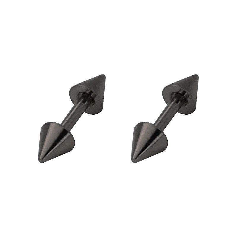 1 Pair Black Stud Earrings Mens Earrings Stainless Steel Black Earrings for Men Women Jewelry Piercing Hoop Earrings Set: Style 4