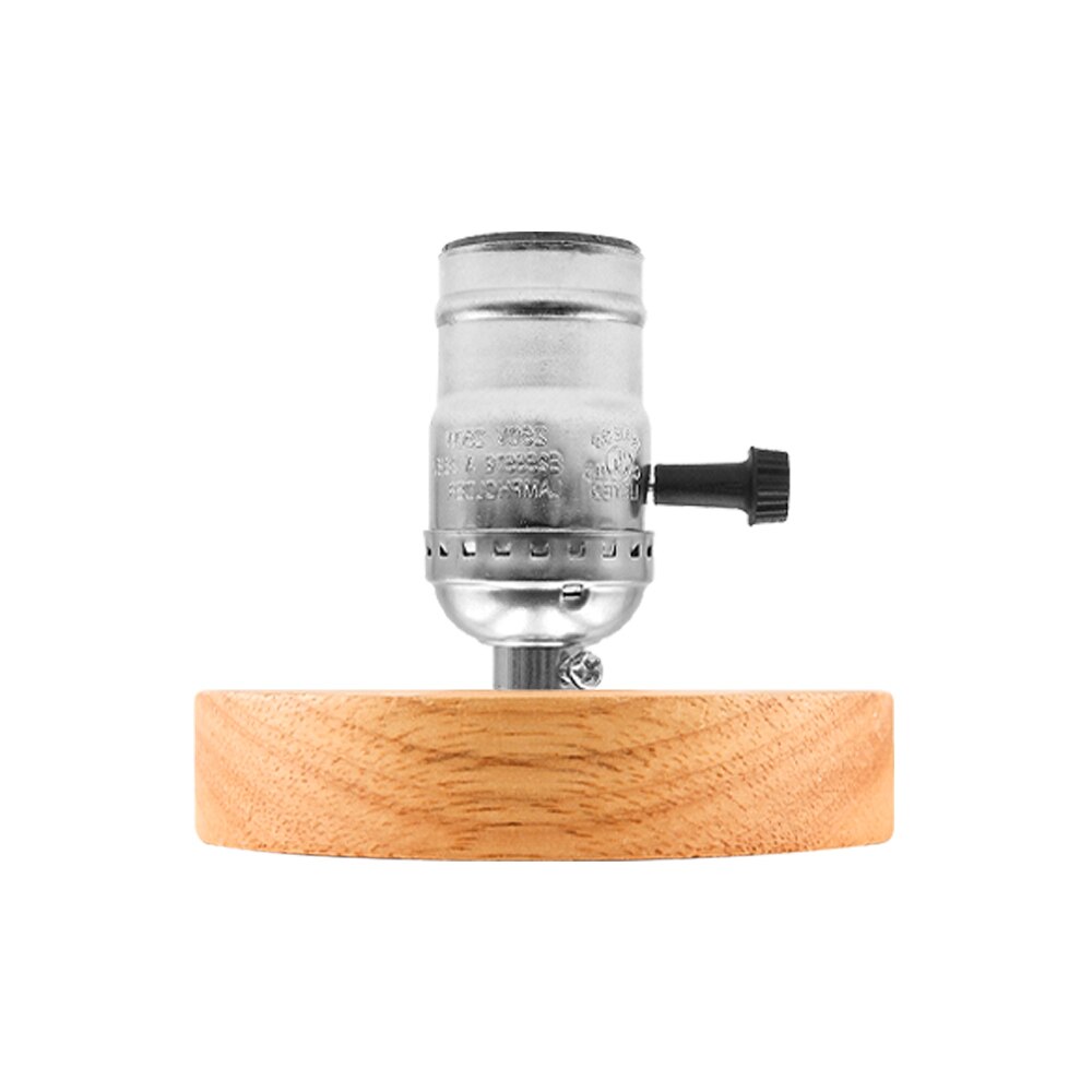 Retro Wood Table Lamp E27 Socket Vintage Desk Lamp Base Holder EU Plug Bedside Lamp Decoration Wooden Base Table Light 220V 110V: PURPLE
