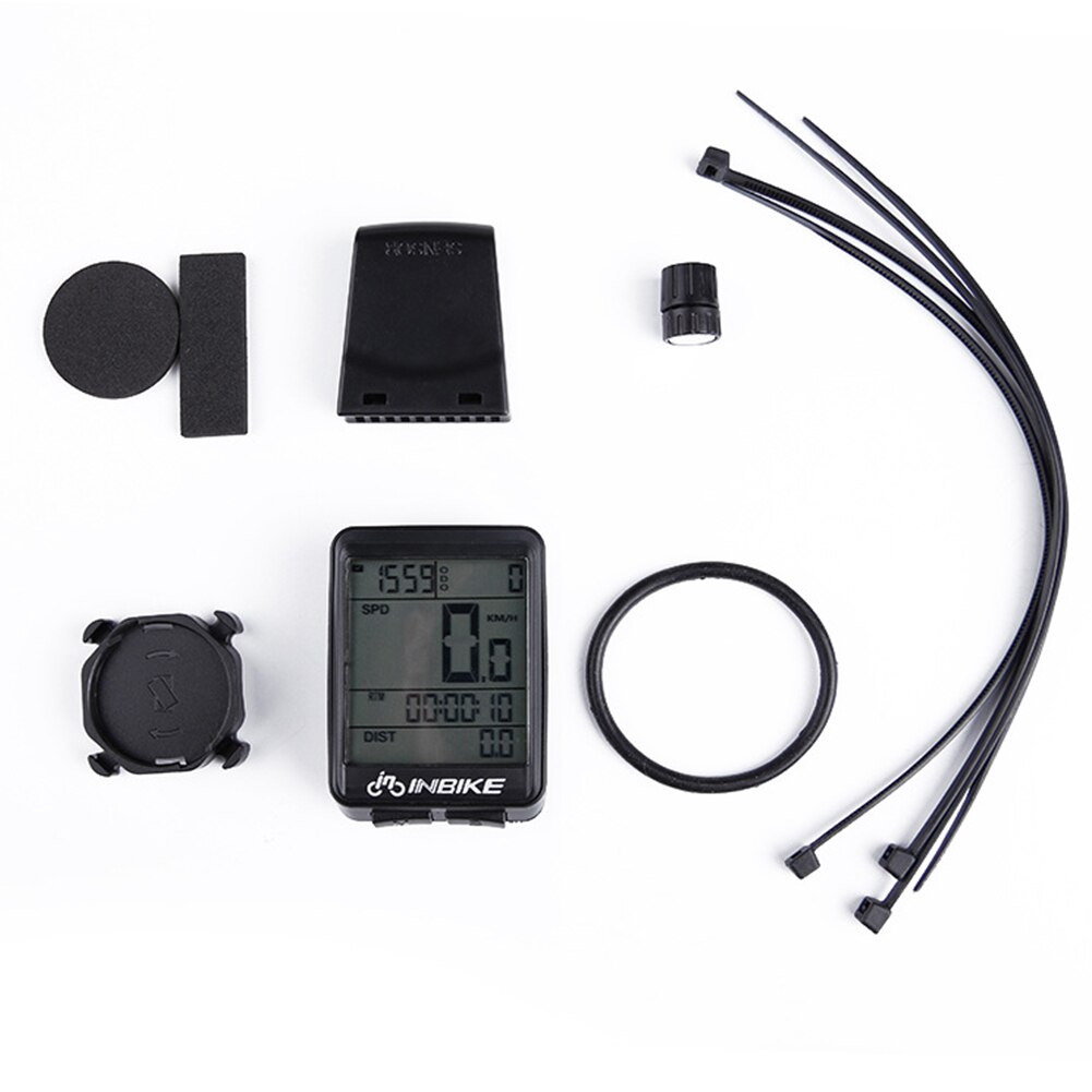 INBIKE Waterproof Bicycle Computer Odometer Wireless Mountain MTB Road Bike Cycling Stopwatch LCD Digital Speedometer Watch: B English