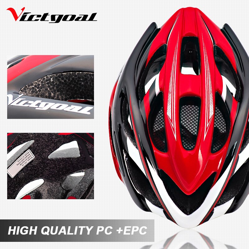 VICTGOAL Fahrrad Helm Licht Radfahren Helm Sonnenblende LED-hintergrundbeleuchtung Sicherheit MTB Berg Straße Fahrrad Helme Angeformten