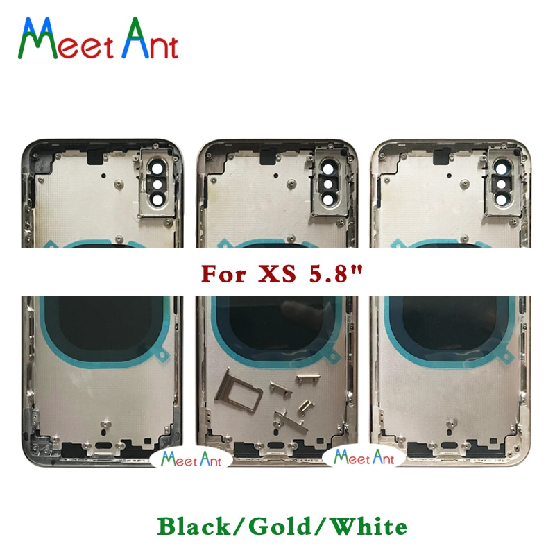Capa traseira para iphone xs max x xs aaa, tampa traseira, chassi, armação de vidro ce ou sem ce