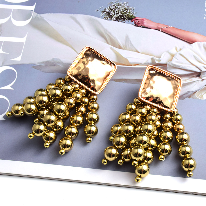 Pendientes colgantes de madera hechos a mano Vintage, Maxi cuentas bohemias, joyería de boda llamativa para mujer brincos: PALLADIUM