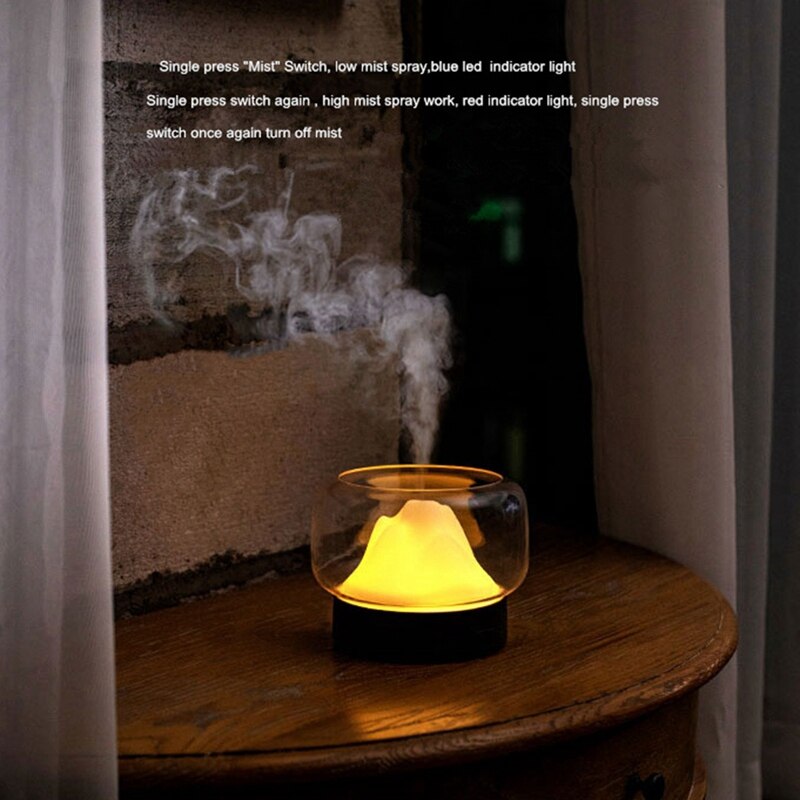 Aroma Diffuser 400ML Mountain View Essential Oil Aromatherapy Difusor with Warm and Color LED Lamp Humidificador